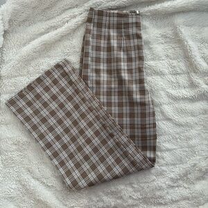 Princess Polly Beige Plaid slacks